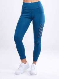 High-Waisted Yoga Leggings with Side Pockets & Mesh Panels