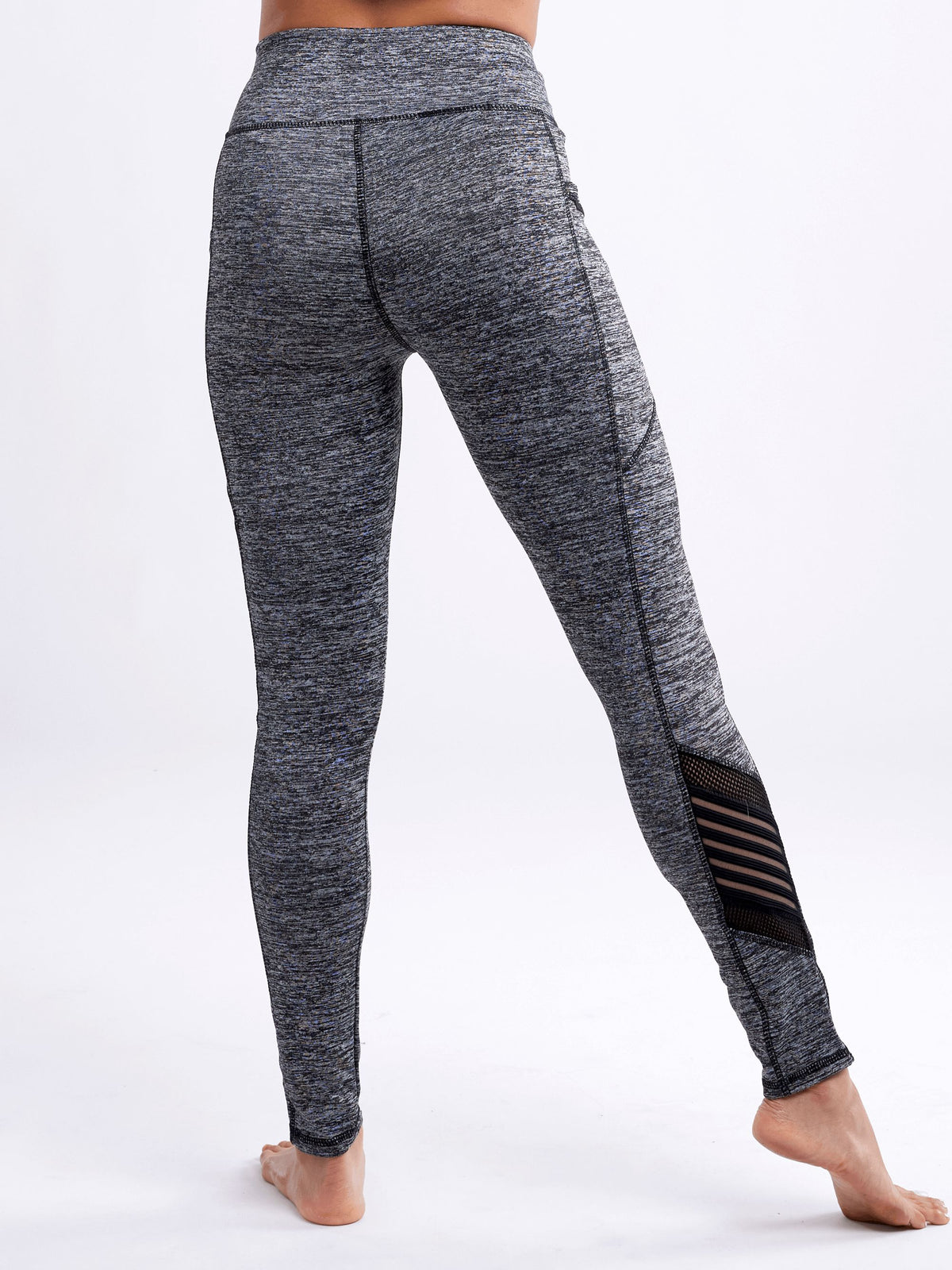 High-Waisted Yoga Leggings with Side Pockets & Mesh Panels