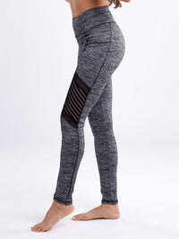 High-Waisted Yoga Leggings with Side Pockets & Mesh Panels