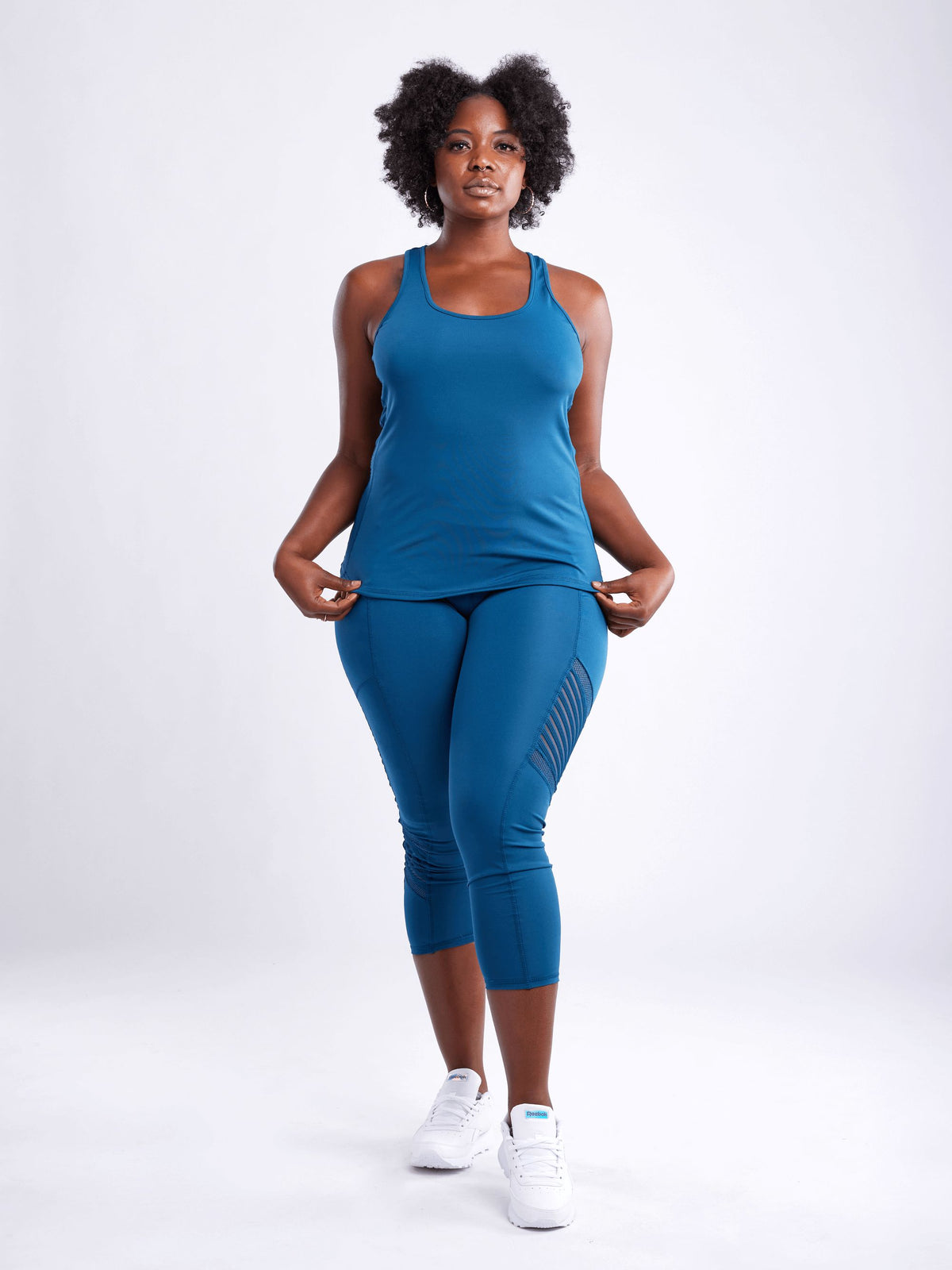 High-Waisted Yoga Leggings with Side Pockets & Mesh Panels