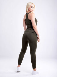 High-Waisted Yoga Leggings with Side Pockets & Mesh Panels