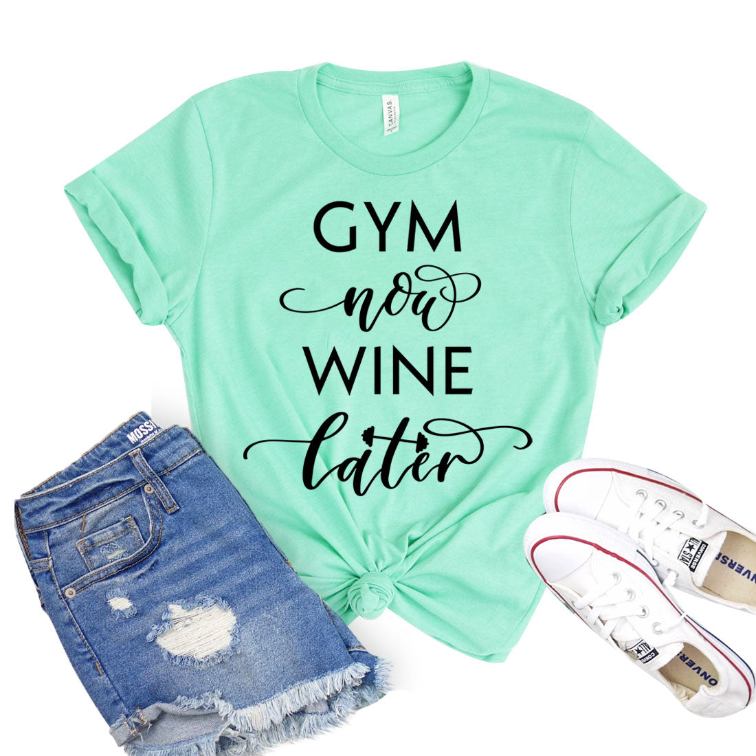 Gym Now Wine Later Ladies T-Shirt