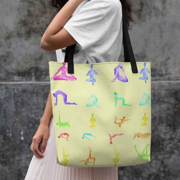 Yellow Yoga Tote Bag