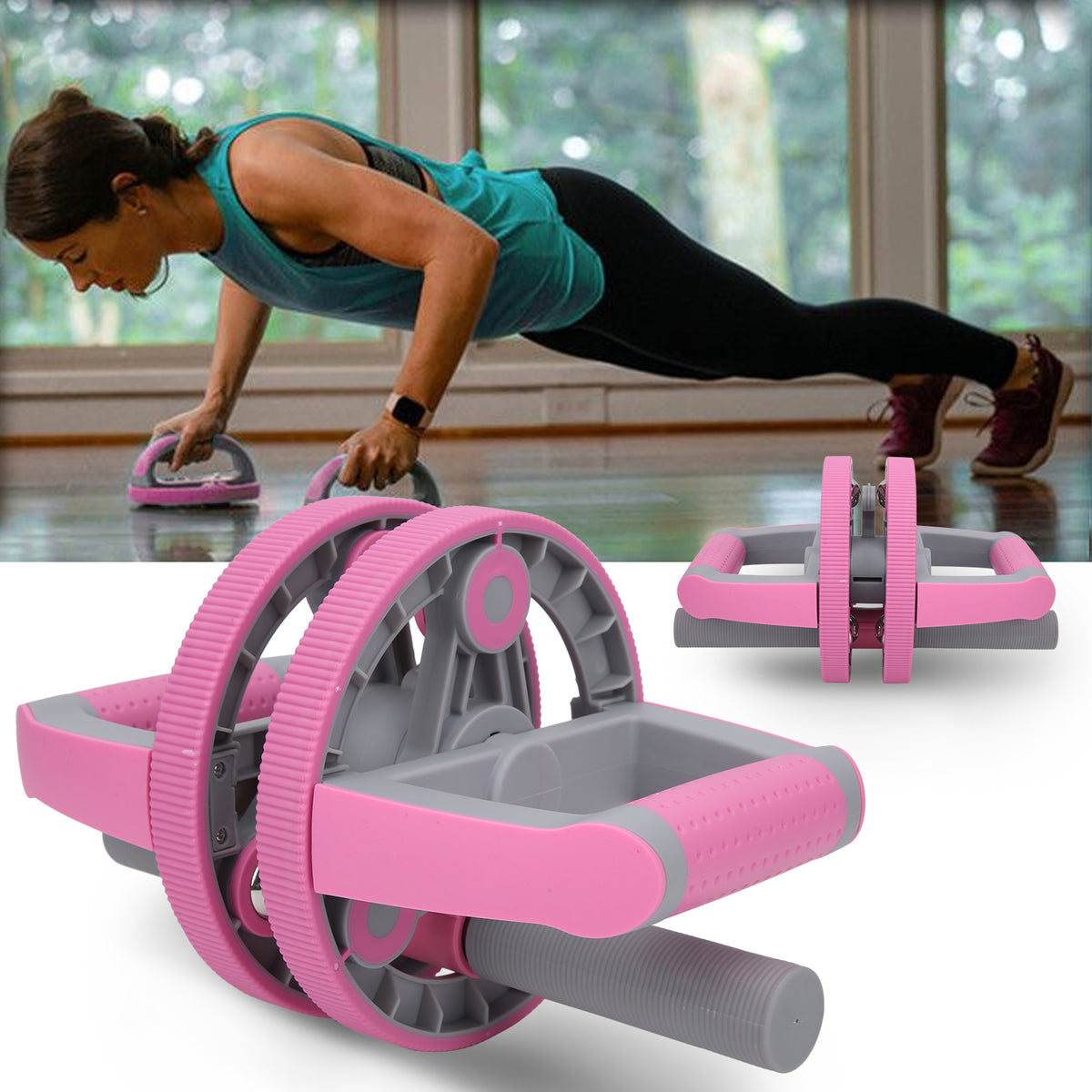 Multifunction Abdominal Wheel/ Push-up Trainer with Strap